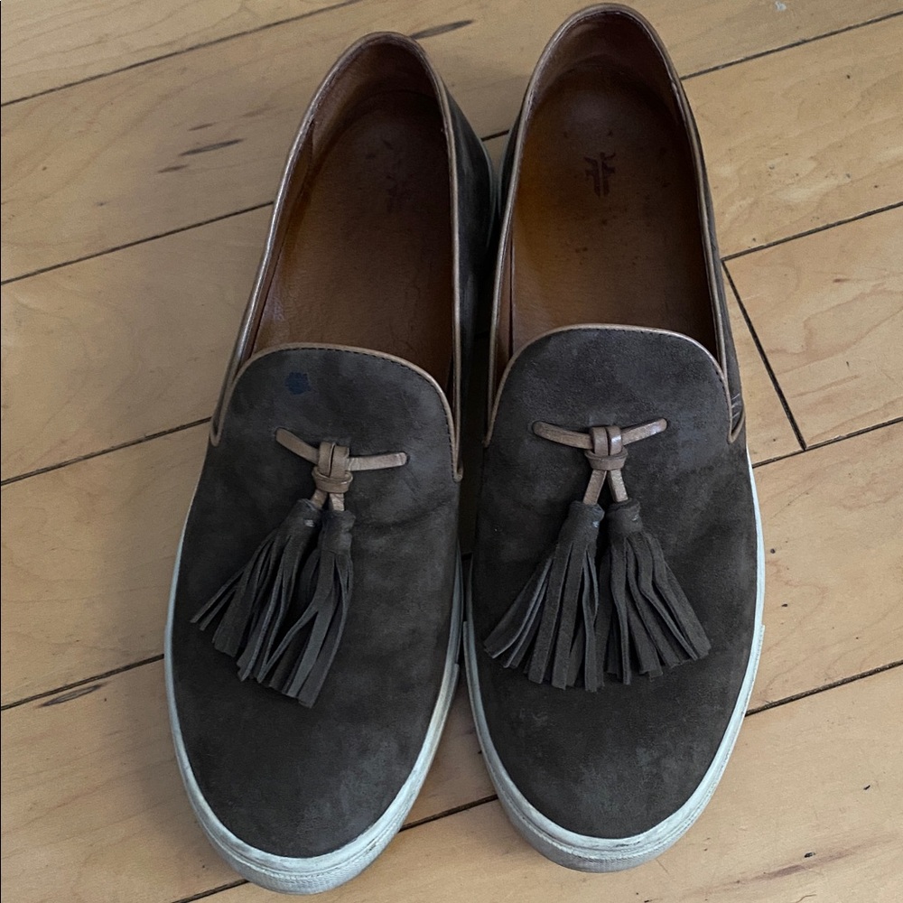Frye Brown Suede Tassel Loafers